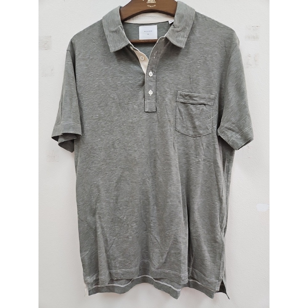 Billy Reid Pocket Polo Shirt Mens Xl  Short Sleeve Casual Golf Gray